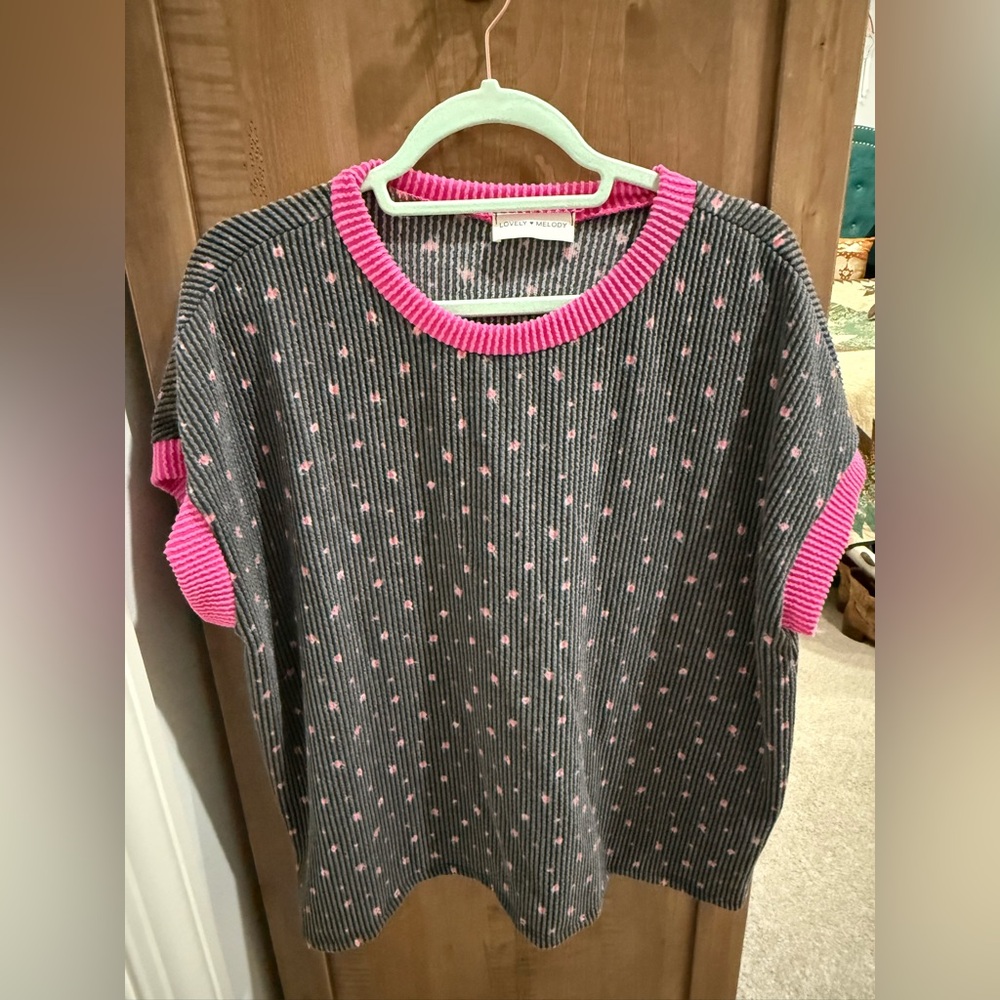 Lovely Melody Floral Corded Blouse Xl